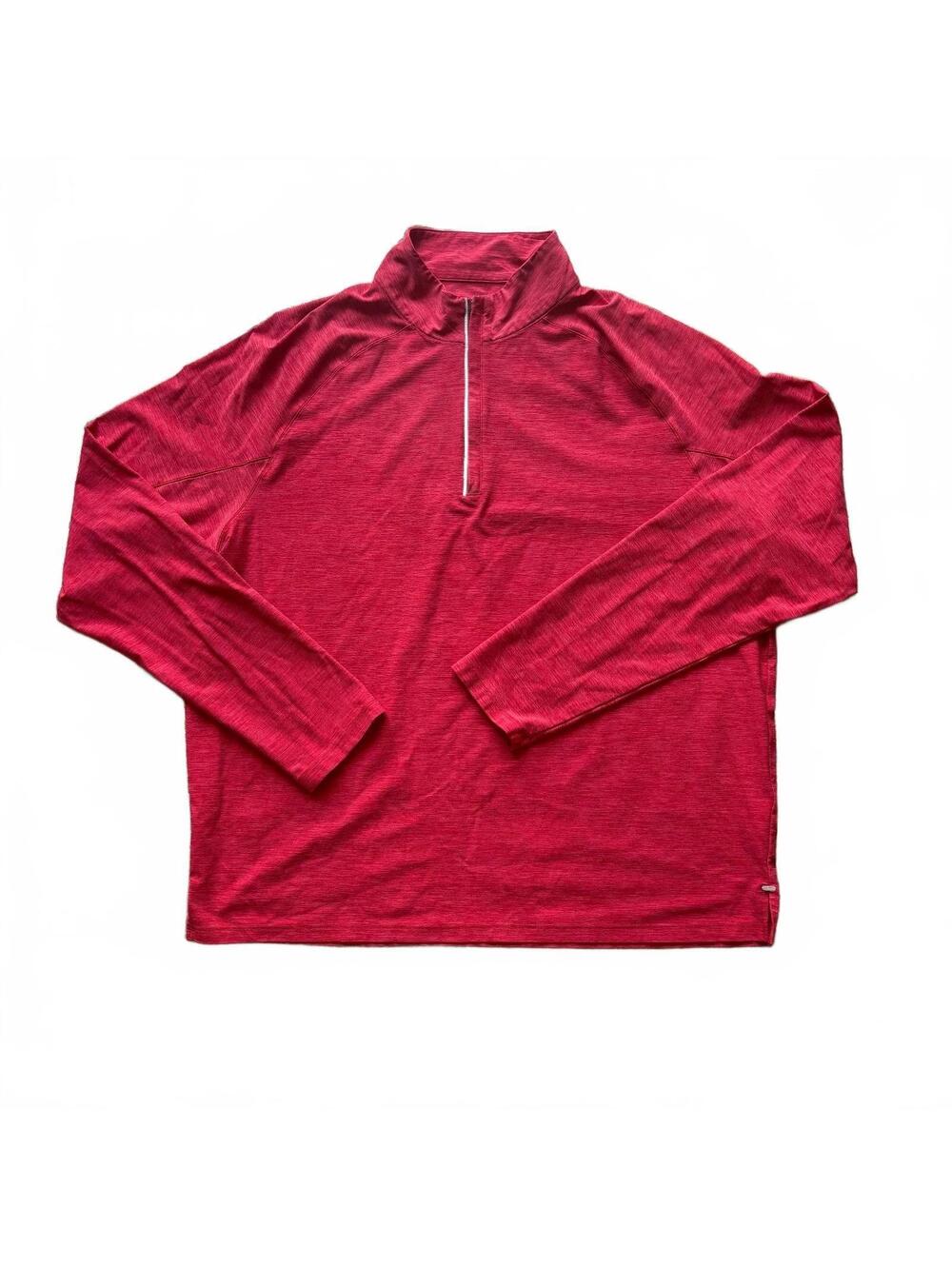 johnnie-O Performance 1/4 Zip Pullover Sweatshirt - Red Heathered - Size L
